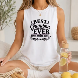 Nice Best Grandma Ever Family Celebration Silhouette Tank Top