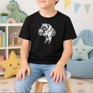 Pretty Jimothy Raccoon Holding Skull Seattle Finest Ballard Legend Cute Trash Panda Kids T-Shirt