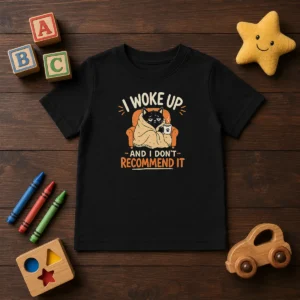 Original I Woke Up And I Don'T Recommend It Geek Kids T-Shirt