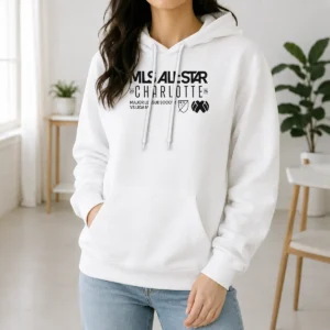 Official MLS All Star Charlotte 2026 Major League Soccer Vs Liga MX Hoodie in black with front logo and drawstring hood