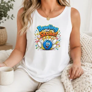 Hot Pretty Bowling For Strike Fun Cartoon Bowling Tank Top