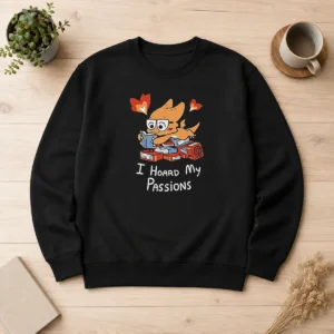 Pretty I Hoard My Passions Cute Dragon Reading Books Sweater