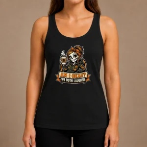 Original Skeleton Girl Coffee Humor Mascot Tank Top