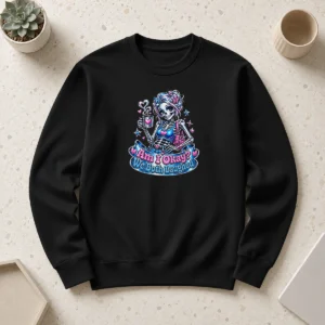 Original Skeleton Girl Halloween Coffee Quote Sweater