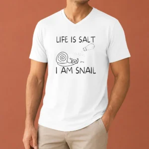 Original Life Is Salt I Am Snail Meme V-Neck Shirt