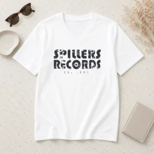 Good Nice Spillers Records Est 1894 V Neck Shirt in soft fabric with classic fit and short sleeves
