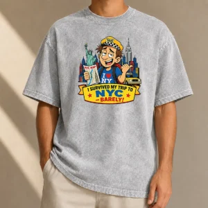 Nice Official NYC Trip Survivor Vector Slogan Washed T-Shirt