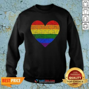 Funny Homosexual Love Rainbow Heart Puzzle Sweatshirt