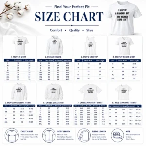 Size chart for Good Hot Sarcastic Adult Humor Handful But My Weiner Sure Isnt with measurements in inches and cm