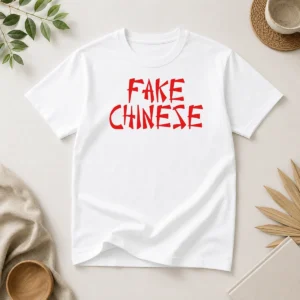Funny Top Fake Chinese Typography Statement Expression Parody