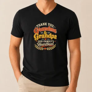 Premium Good Grandparents Day Family Love Vintage Grandchildren V-Neck Shirt
