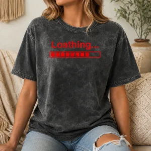 Premium Pretty Loathing Washed T Shirt in soft fabric with faded vintage look, classic crew neck and relaxed fit