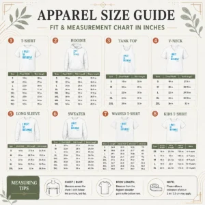 Size chart for Official Alabama Shakes I Must Be Dreaming with measurements in inches and cm