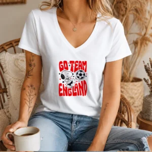 Premium Snoopy England Go Team England World Cup 2026 V-Neck Shirt