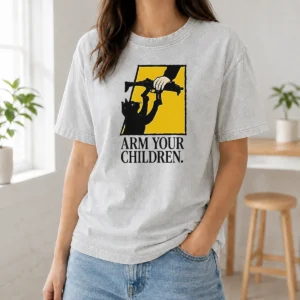 Pretty Black Cat Holding Submachine Gun And Hand Arm Your Children Washed T-Shirt