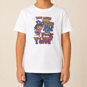 Top You Gone Need Dora'S Help To Find The F You Think I Give kids t shirt in bright colors, front view