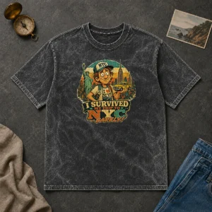 Premium I Survived My Trip To NYC Vintage Travel Humor Washed T-Shirt
