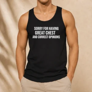 Awesome Sorry For Having Great Chest And Correct Opinion Geek Tank Top