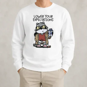 Nice Lower Your Expectations Raccoon Cartoon Sweater