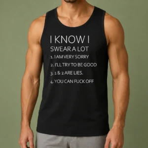 Pretty I Know I Swear A Lot I Am Very Sorry I'Ll Try To Be Good 1 And 2 Are Lies You Can Fuck Off Tank Top