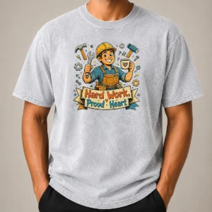 Hot Official Labour Day Proud Worker Doodle Washed T-Shirt