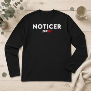 Pretty Noticer Jakegtv Content Creator Youtube long sleeve shirt in black with white text design