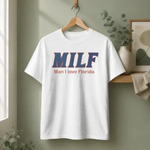 Premium Milf Man I Love Florida University Of Florida Gators t shirt in blue with bold graphic print