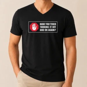 Pretty Turn It Off And On V-Neck Shirt