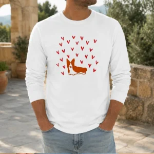 Pretty Cute Corgi Dog Valentines Day Long Sleeve Shirt