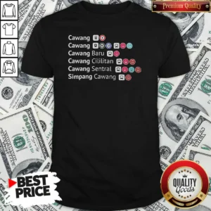 Hot Cawang Cawang Baru Cililitan Sentral Simpang Cawang Transport Transit Map shirt optimized with clear transit map design on a fitted short sleeve shirt