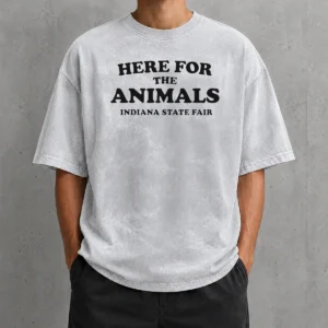 Awesome Hot Here For The Animals Indiana State Fair Washed T-Shirt