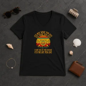 Nice It'S Not What You Got Its What You Give Tesla V Neck Shirt in black, soft cotton fabric with a classic V neckline