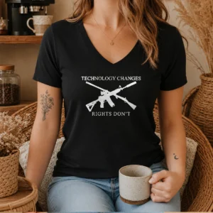 Good Top Technology Changes Rights Don'T Crossed AR 15 And Musket V-Neck Shirt