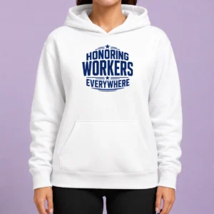 Nice Awesome Labour Day Workers Pride Line Art Hoodie