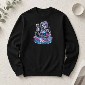 Original Skeleton Girl Halloween Coffee Quote Long Sleeve Shirt