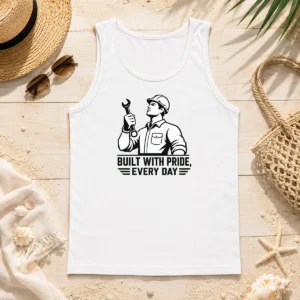 Top Premium Labour Day Minimalist Built With Pride Every Day Tank Top