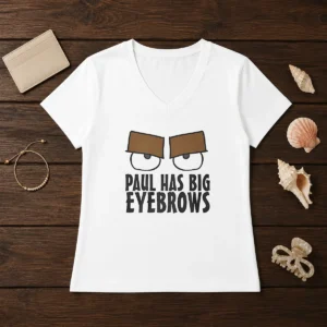 Good Paul Has Big Eyebrows Funny Cartoon V-Neck Shirt