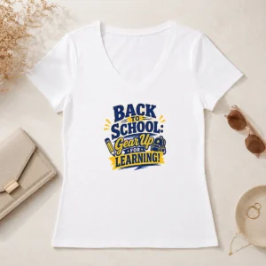 Hot Original Back To School Gear Up For Learning Retro Distressed V-Neck Shirt