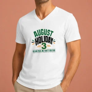 Nice August Holiday Ireland Family Gratitude Typography V-Neck Shirt