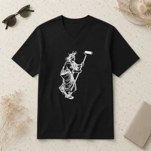 Official Statue Of Liberty Painting With A Paint Roller Icon Meme V-Neck Shirt