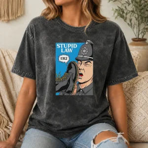 Top Police Stupid Law Washed T-Shirt
