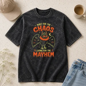 Good Built For Chaos Living For The Mayhem Washed T-Shirt