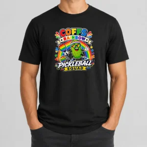 Nice Vibrant Coffs Rainbow Pickleball Enthusiast