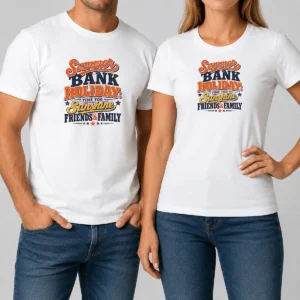 Perfect Nice Summer Bank Holiday Vintage Family Gatherings t shirt with classic crew neck and short sleeves