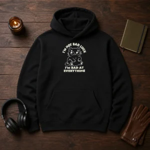 Official Black Cat I'M Not Bad Luck I'M Bad At Everything Hoodie