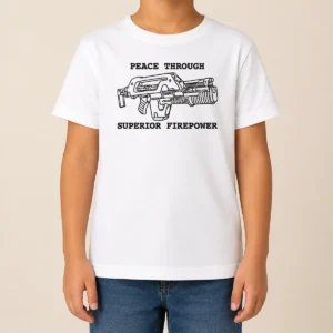 Official Peace Through Superior Firepower Kids T-Shirt