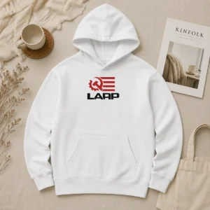 Top Larp Hammer And Sickle American Flag Logo Hoodie