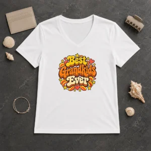 Nice Best Grandkids Ever Vintage Style V-Neck Shirt