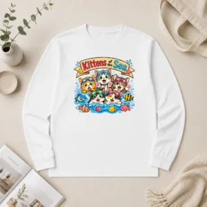 Pretty Kittens Of The Sea Cartoon Long Sleeve Shirt