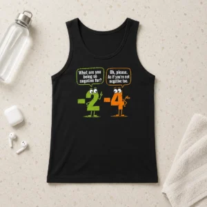 Top Geek Math Numbers 2 Minus 4 Humor Joke Tank Top